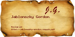 Jablonszky Gordon névjegykártya
